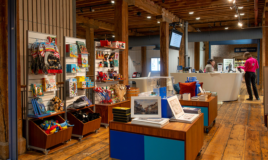 The interior of the shop at Museum of London Docklands
