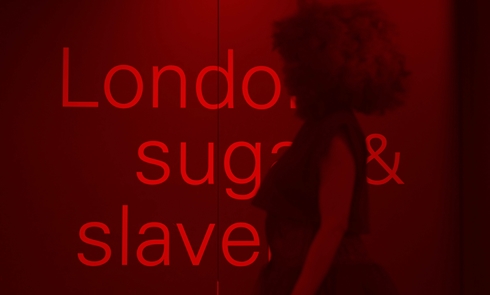 A still from Elsa James’ ‘Living in the Wake of the Lust for Sugar’. The film was created as a response to the Museum of London Dockland’s London, Sugar and Slavery gallery. 