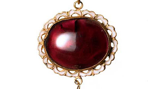 Detail of an almandine garnet pendant