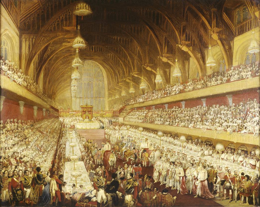 The Coronation Banquet of George IV in Westminster Hall 
Artist not known, oil on canvas, made around 1821. (ID no.: 38.292).
