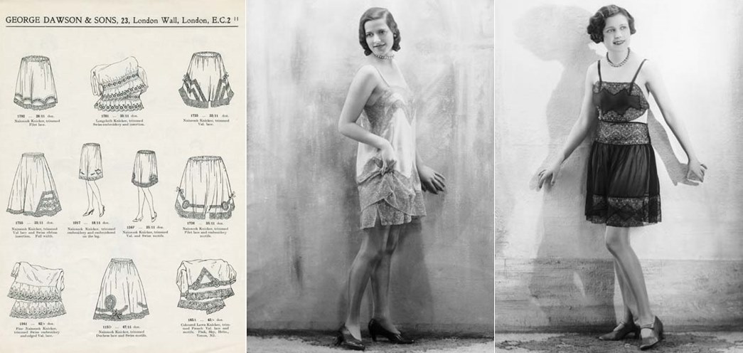 (from left) Ad for different types of underwear, and models posing in camisoles. (ID nos.: 84_169_12_a; IN11452; IN11548)