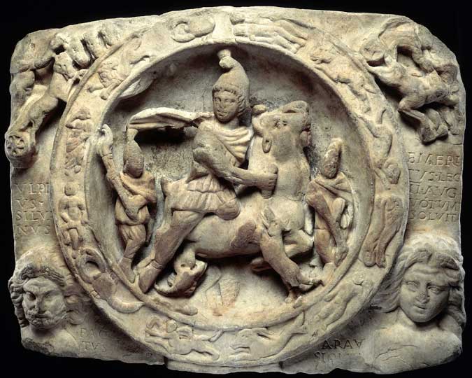 Bull-slaying statute from the Temple of Mithras.