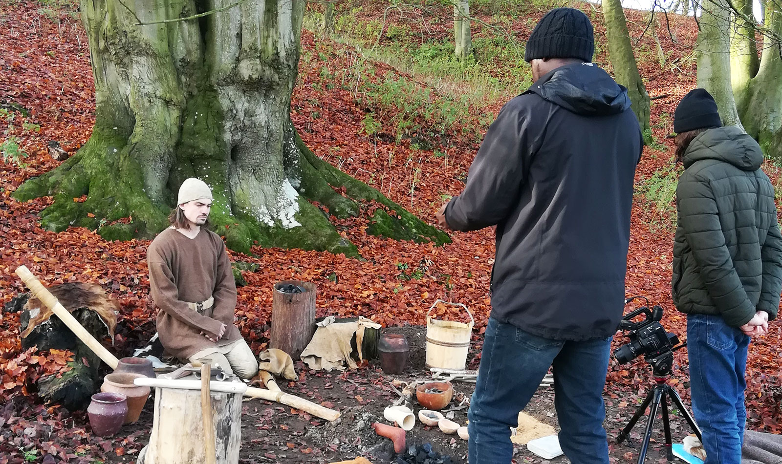 Chocolate Films filming Prehistoric Technology Specialist, James Dilley
