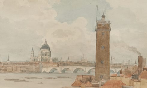 Blackfriars Bridge (1811)

Amelia Long, Lady Farnborough (1772-1837); Watercolour and pencil on paper. (ID no: 61.74)