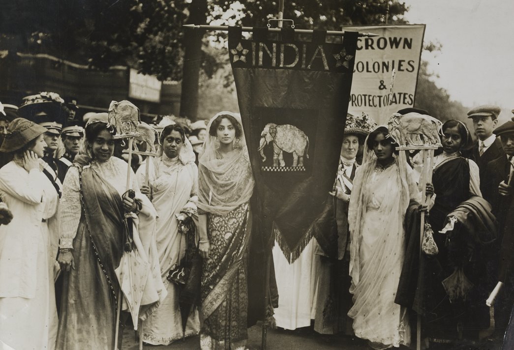 The India procession was part of the 'Imperial Contingent' and intended to show the strength of support for women's suffrage throughout the Empire. (ID no.: 50.82/1653)
