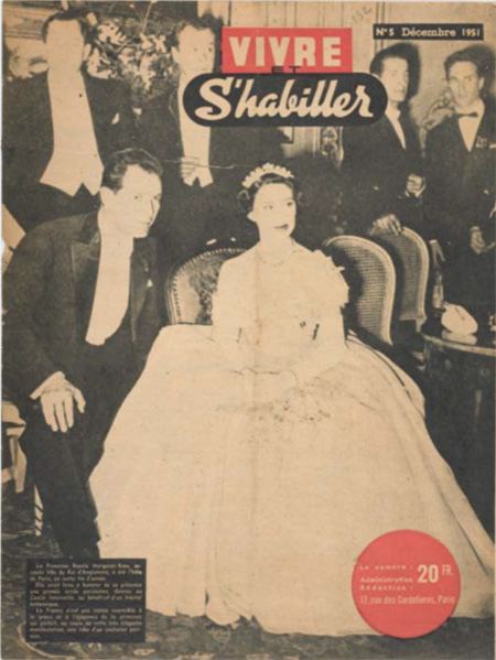 Cover of a French magazine showing Princess Margaret wearing a dress designed by Dior.