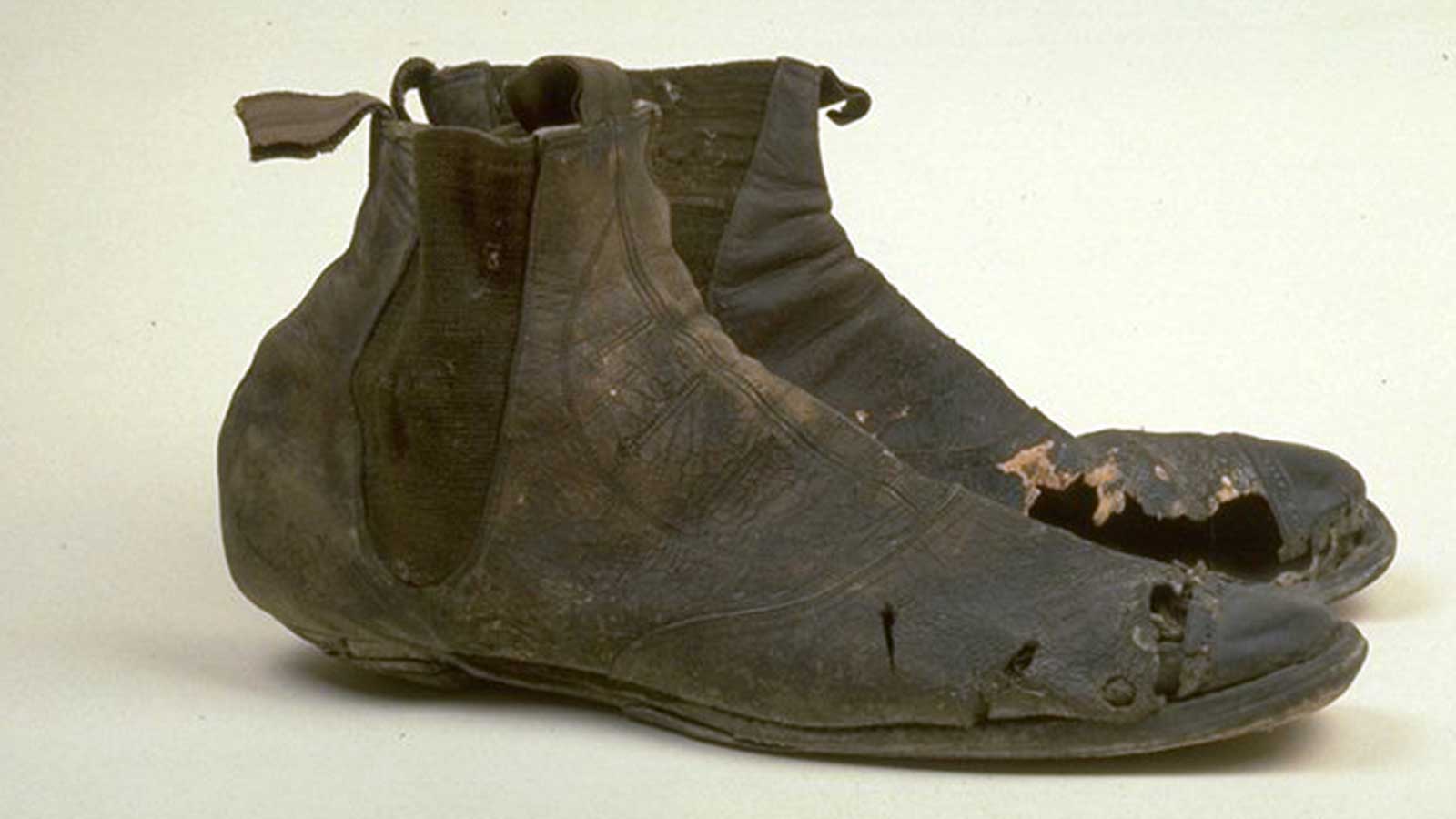Boots found in the roof of the Savoy chapel, 19th century