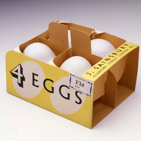 Sainsbury's box of 4 eggs 1953