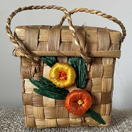 Traditional St Lucian basket, photo courtesy Bertha Norbert
