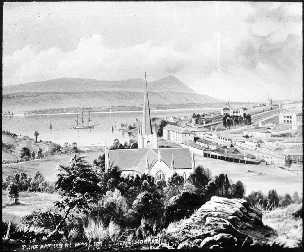 A photograph from E.R. Pretyman’s collection. By 1847, convicts at Port Arthur were involved in ship-building, agriculture and timber getting. (Courtesy: Libraries Tasmania, NS1013/1/1690)
