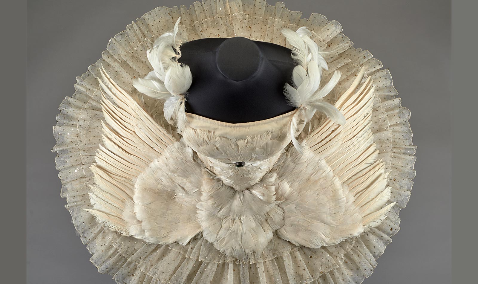 Anna Pavlova’s Dying Swan costume from above, after conservation