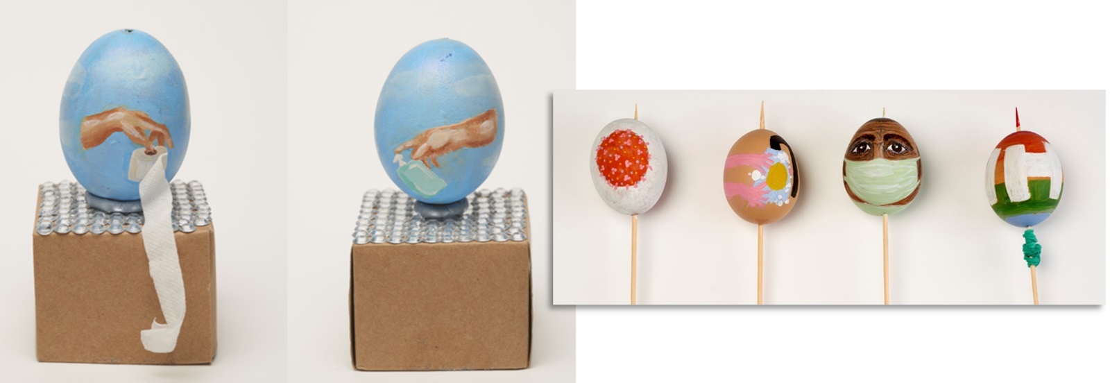 Hand-decorated eggs that were collected as part of the museum’s Collecting Covid project. (ID nos.: 2021.184/1 and 2021.193) 