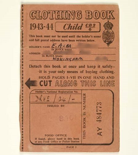 Child's clothing ration book for 1943-1944. (ID no.: 76.81/19)
