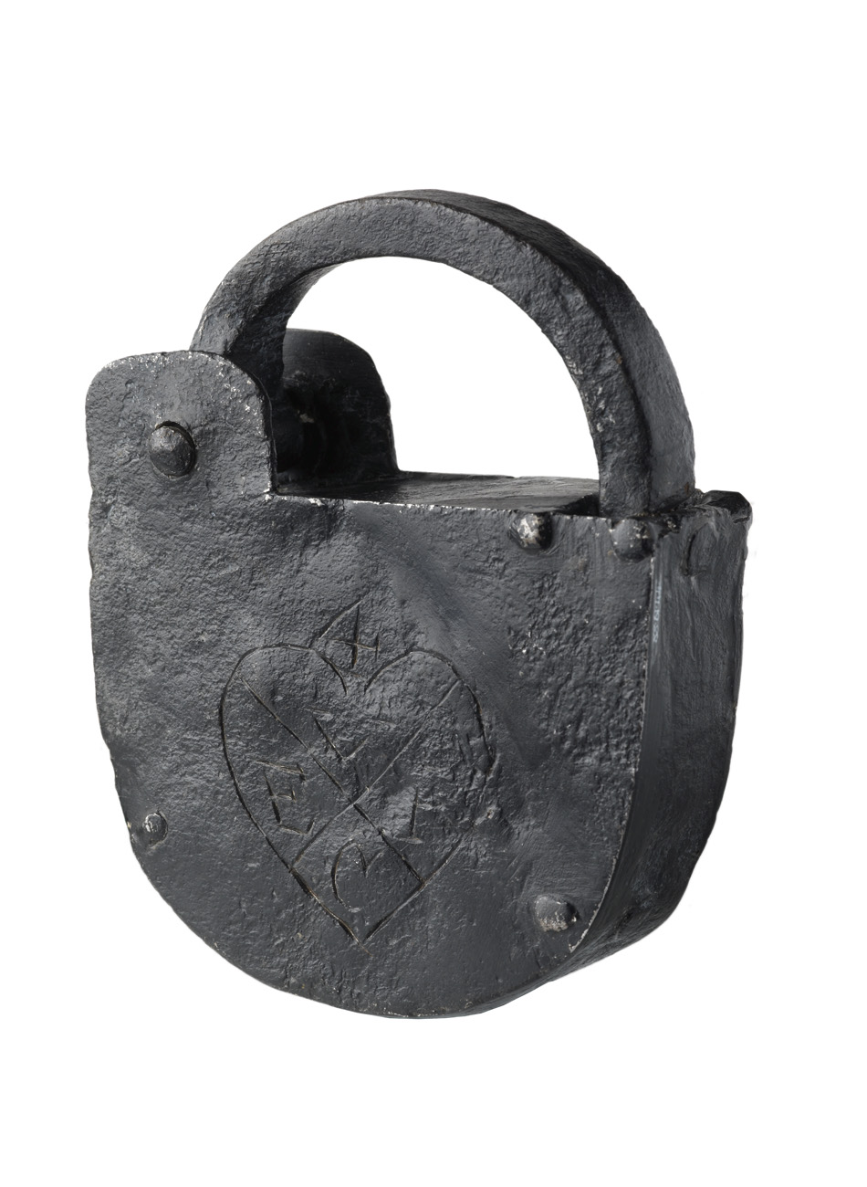 Padlock used to secure warehouses on the Thames waterside, 1700s.