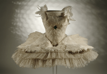 Anna Pavlova’s iconic Dying Swan costume, given to the London Museum shortly after the ballerina died in early 1931 by her companion and manager Victor Dandré.