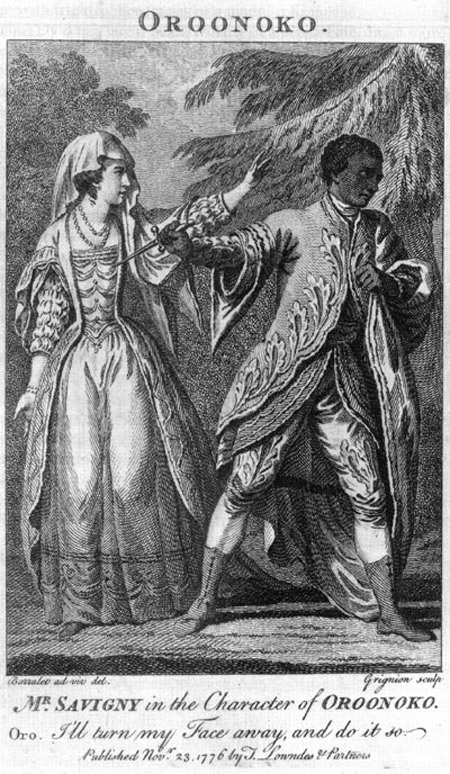 Illustration of a 1776 performance of the Thomas Southerne play Oroonoko.