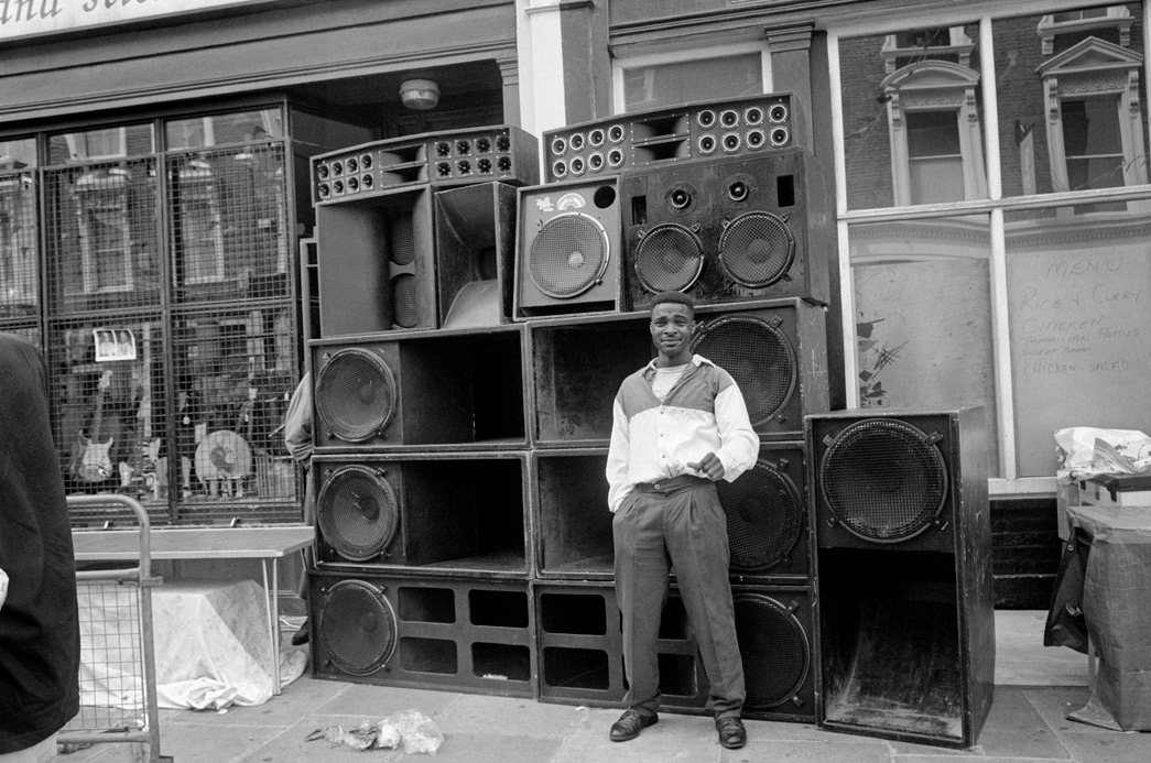 A set of speakers as a sound system at Notting Hill Carnival.