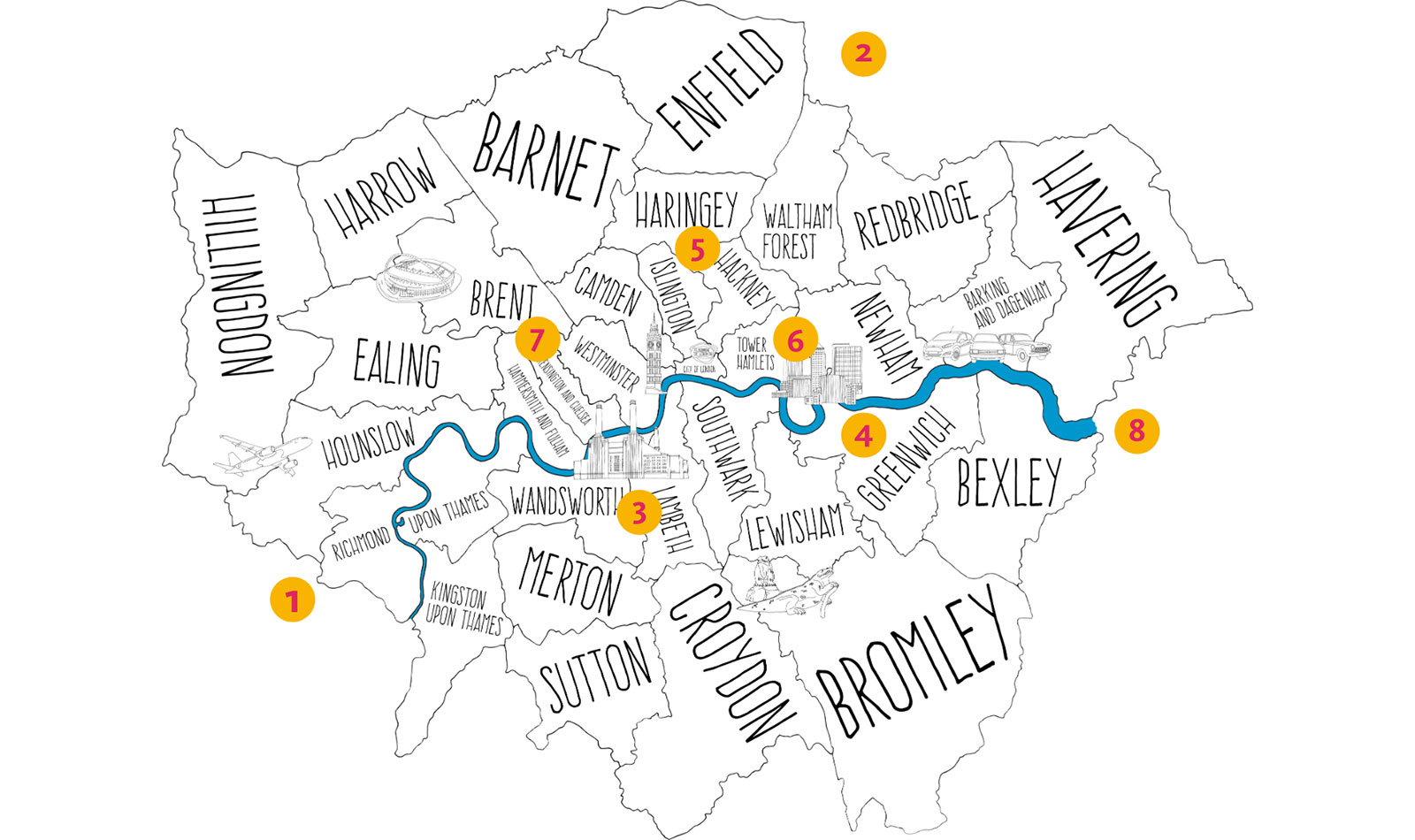 Curating London map hero image