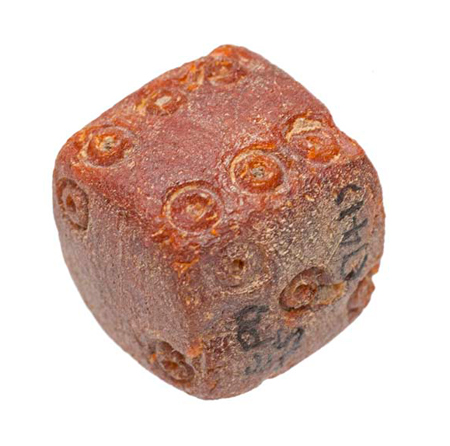 Roman amber die excavated from the General Post Office site.