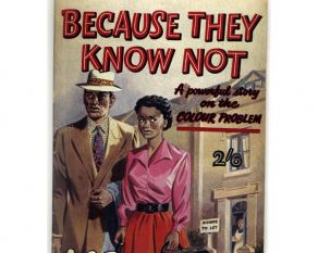 Cover of book Because They Know Not: a Powerful Story on the Colour Problem, 1950s.