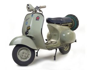 Vespa scooter on display at the Museum of London.